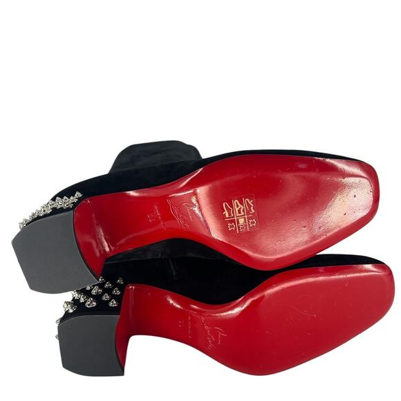 Christian Louboutin Veau Velours Spiked Study Stretch 55 Over The Knee Boots - Picture 16 of 16